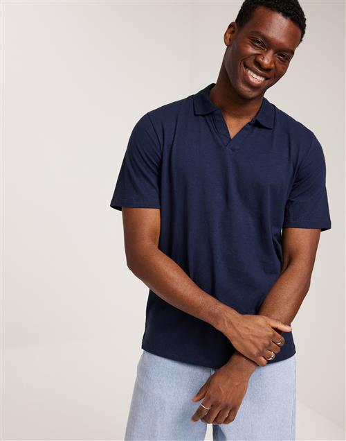 Jack & Jones Jjesummer Linen Polo Ss Ln Kortærmede poloer Blå