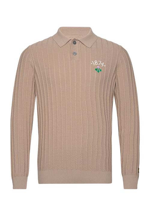 Lyle & Scott Micro Cable Polo Jumper Lyle & Scott Beige