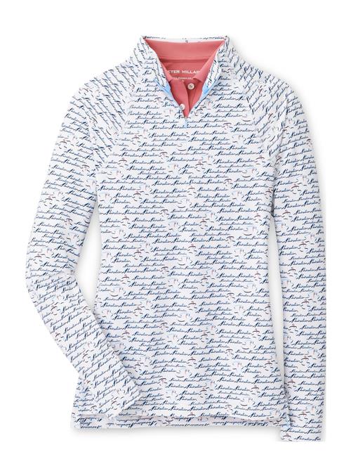 Birdie Print Raglan Sleeve Perth Layer Peter Millar White