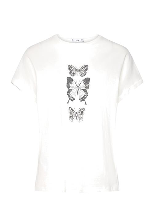 Mango Printed Cotton-Blend T-Shirt Mango White