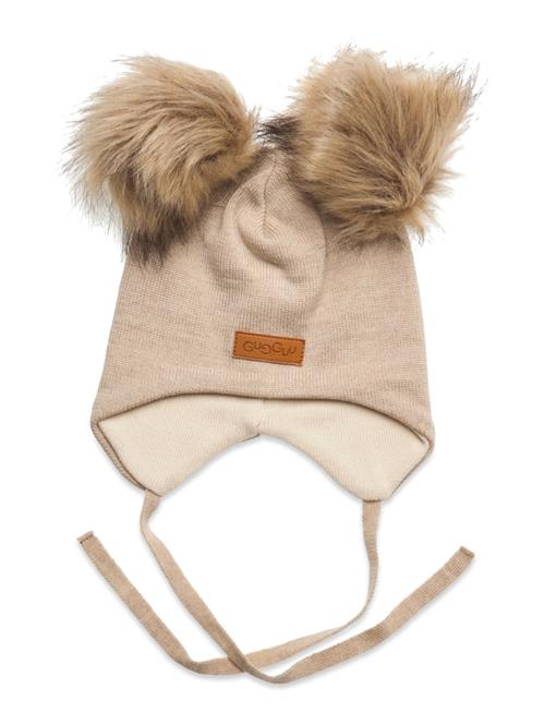 Gugguu Merino Double Furry Baby Beanie Gugguu Beige