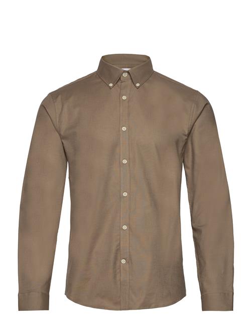 Lindbergh Yarn Dyed Oxford Superflex Shirt L/ Lindbergh Brown