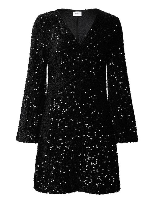 Vila Vibarina Wide Sleeve Glitter Dress Vila Black