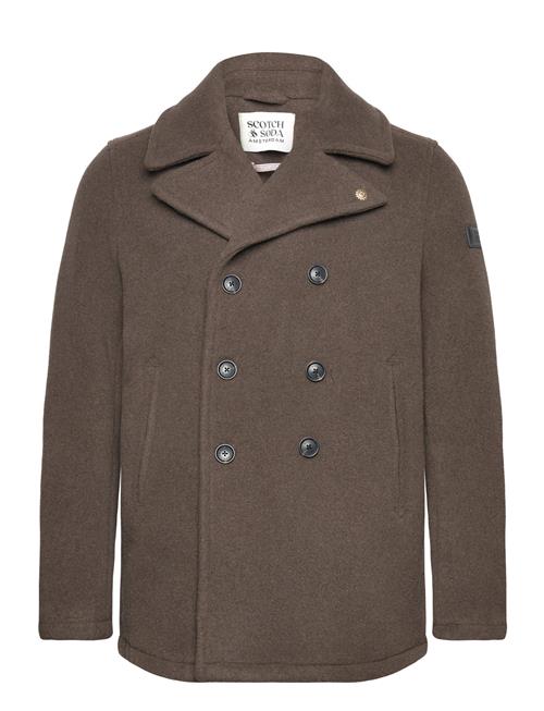 Scotch & Soda Wool Blend Peacoat Scotch & Soda Brown