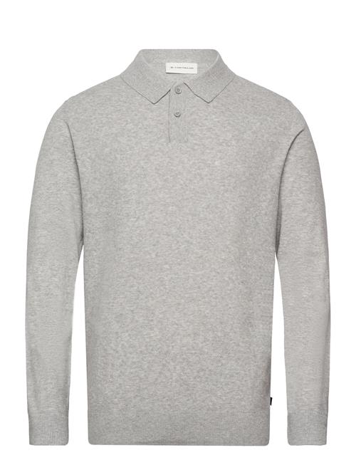 Cosy Structured Knit Polo Tom Tailor Grey