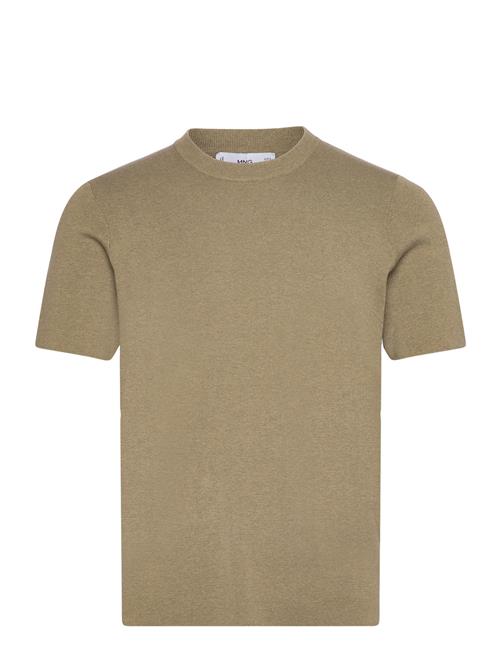 Knit Cotton T-Shirt Mango Khaki