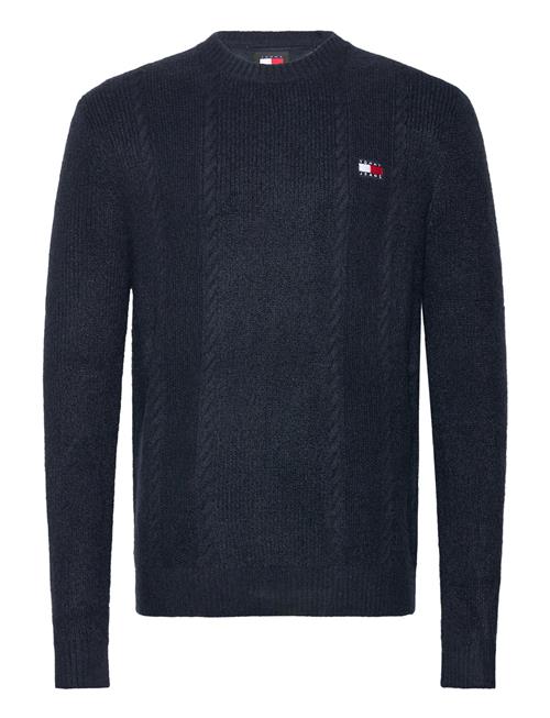 Tommy Jeans Tjm Slim Cable Knit Cneck Tommy Jeans Navy