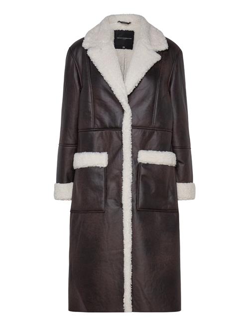 French Connection Arizona Faux Shearling Coat French Connection Brown