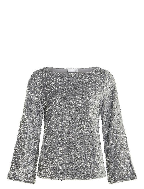 Vifaith Boat Neck L/S Sequin Top/Vol Vila Silver