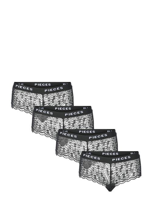 Pieces Pclogo Lace Hipster 4-Pack Pieces Black