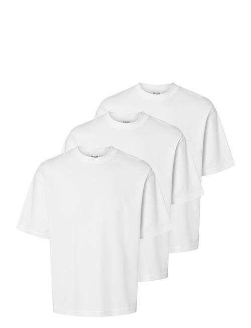 Slhlooseoscar Ss O-Neck Tee 3 Pack Selected White