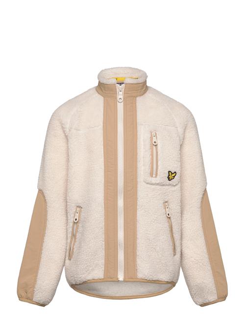 Se Lyle & Scott Woven Trim Sherpa Fleece Lyle & Scott Beige ved Booztlet