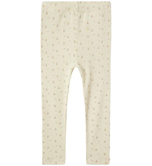 Lil Atelier Lil' Atelier Leggings - Rib - NmfGago - Turtledove/FLOWER