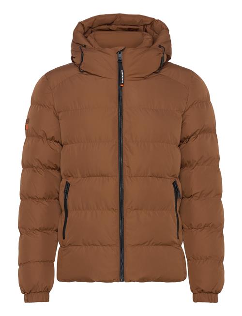 Superdry Hooded Sports Puffer Jacket Superdry Brown