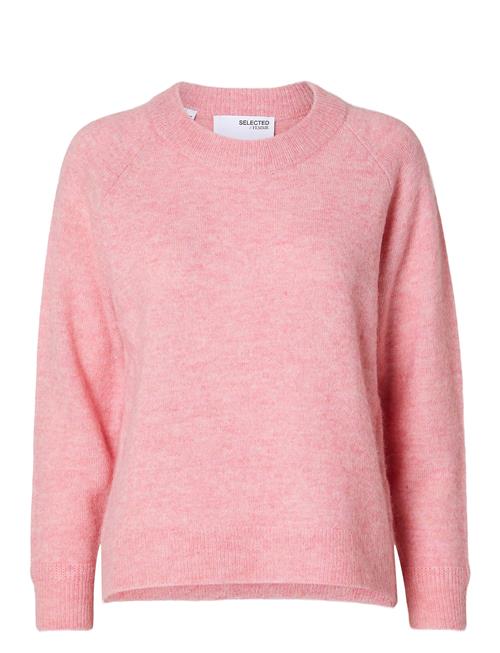 Slflulu Ls Knit O-Neck B Noos Selected Femme Pink