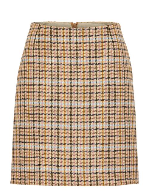 Anna Glencheck Tweed Skirt Newhouse Beige