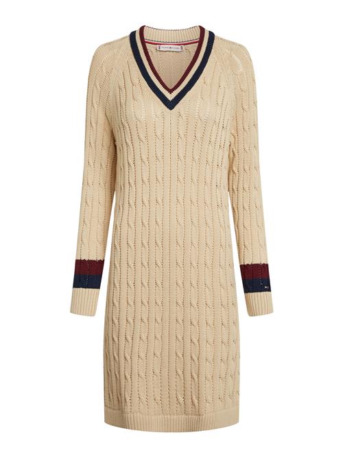 TOMMY HILFIGER Strikkjole  beige / sort