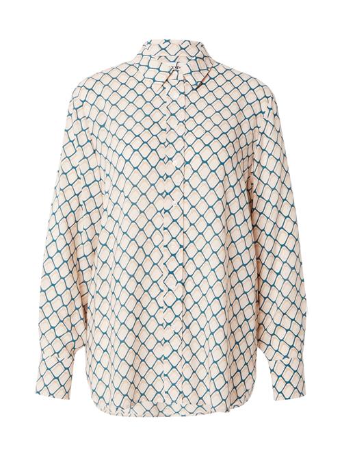 SCOTCH & SODA Bluse  beige / petroleum / uldhvid