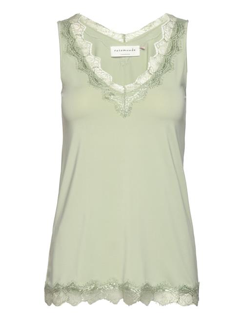 Se Rosemunde Rwbillie Sl Lace V-Neck Top Rosemunde Green ved Booztlet