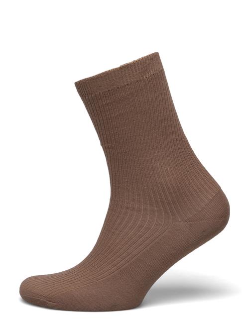 mp Denmark Fine Wool Rib Socks Mp Denmark Brown