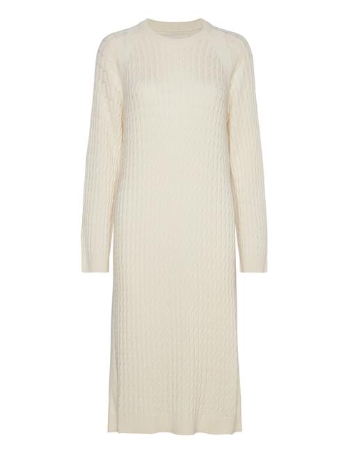 Cable C-Neck Dress GANT Cream