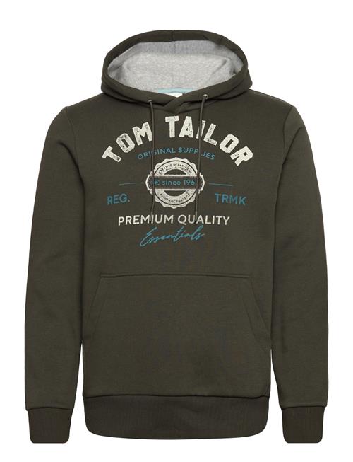 Se Tom Tailor Hoodie With Print Tom Tailor Khaki ved Booztlet