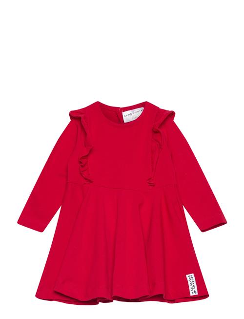 Flared Dress Flounce Red Geggamoja Red