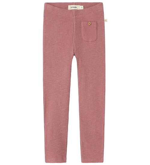 Se Lil Atelier Lil' Atelier Leggings - Rib - NmfRaja - Nostalgia Rose ved KidsWorld