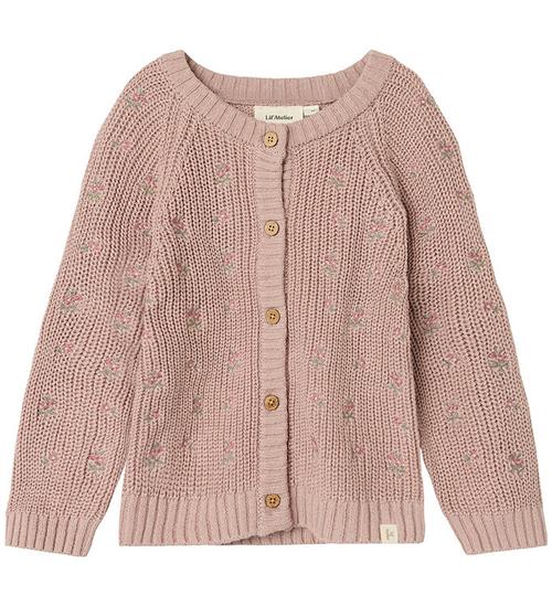 Lil Atelier Lil' Atelier Cardigan - Strik - NmfEmlen - Shadow Gray m. Blomst