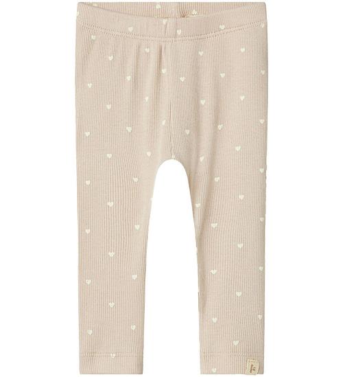 Lil Atelier Lil' Atelier Leggins - Rib - NbfGago - Gray Morn/HEART