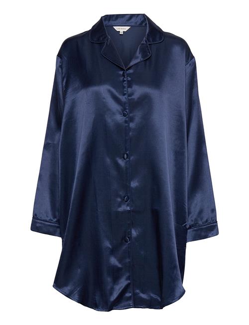 Lady Avenue Satin Long Sleeve Nightshirt Lady Avenue Blue