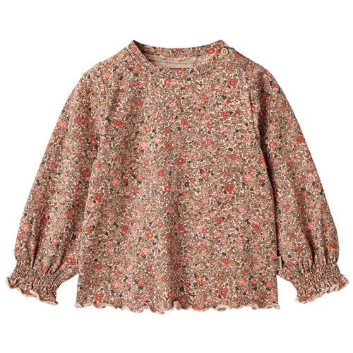 Wheat T-shirt L/S Norma Rose Flower Meadow | Lyserød | 74 cm