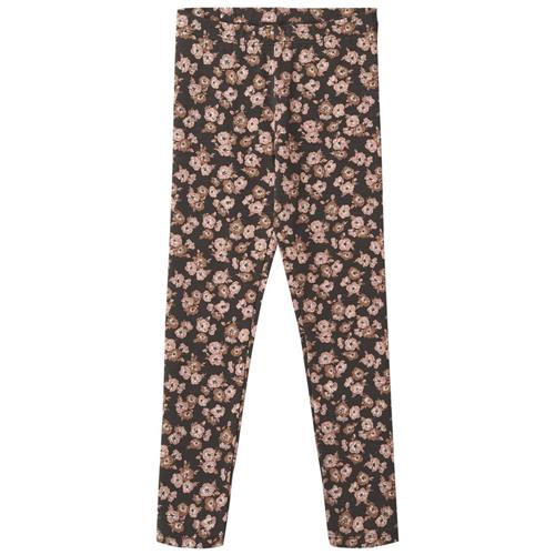 Wheat GOTS Jules Blomstrede Leggings Raven Anemones | Sort | 116 cm