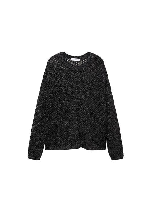 MANGO Pullover 'Colmena'  sort / sølv