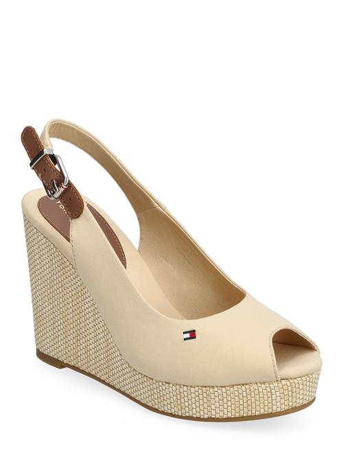 Iconic Elena Sling Back Wedge Tommy Hilfiger Beige