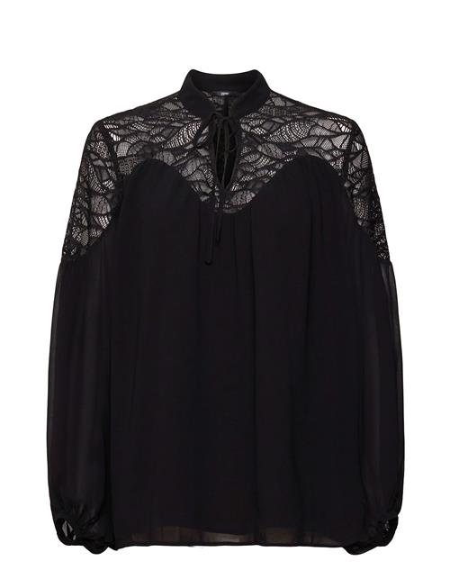 Chiffon Blouse With Lace Esprit Collection Black