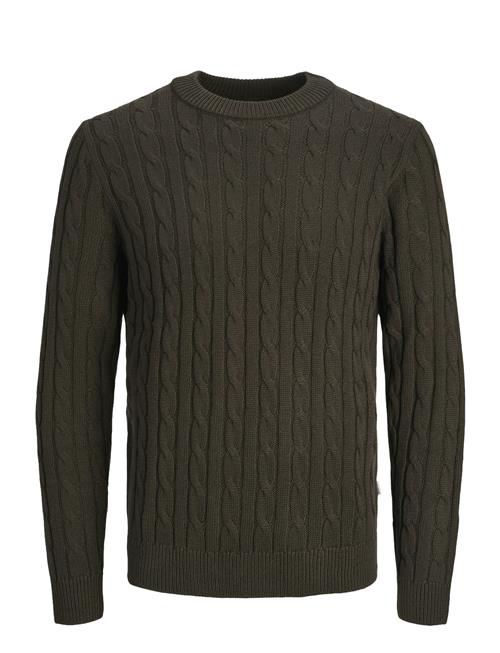 Se Jack & Jones Jjeross Knit Crew Neck Sn Jack & J S Khaki ved Booztlet