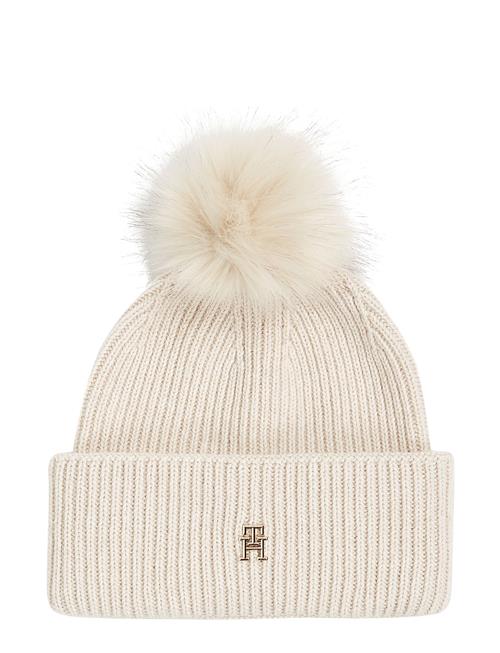 Elevated Chic Beanie W/Pompom Tommy Hilfiger Cream