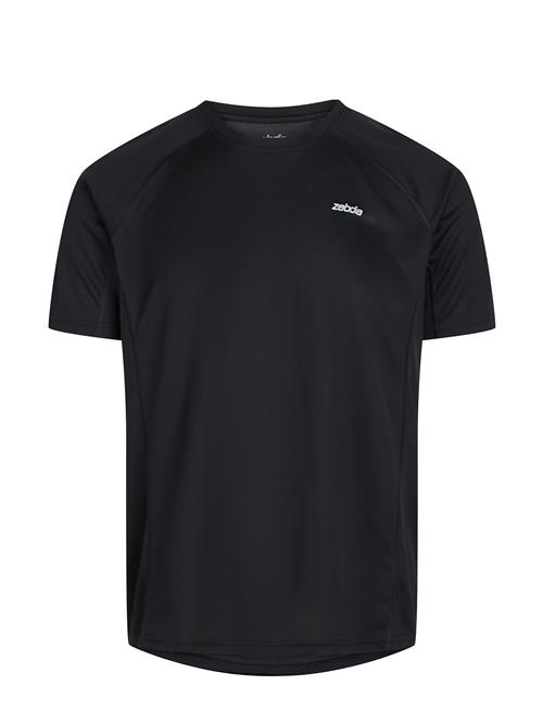 Mens Sports T-Shirt With Chest Print ZEBDIA Black
