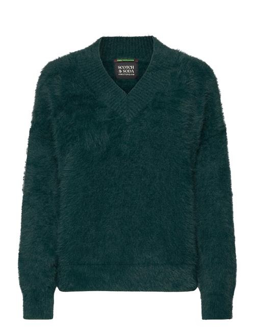 Fluffy V-Neck Relaxed Pullover Scotch & Soda Green