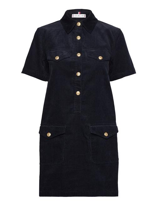 Corduroy Gold Button Dress Tommy Hilfiger Navy