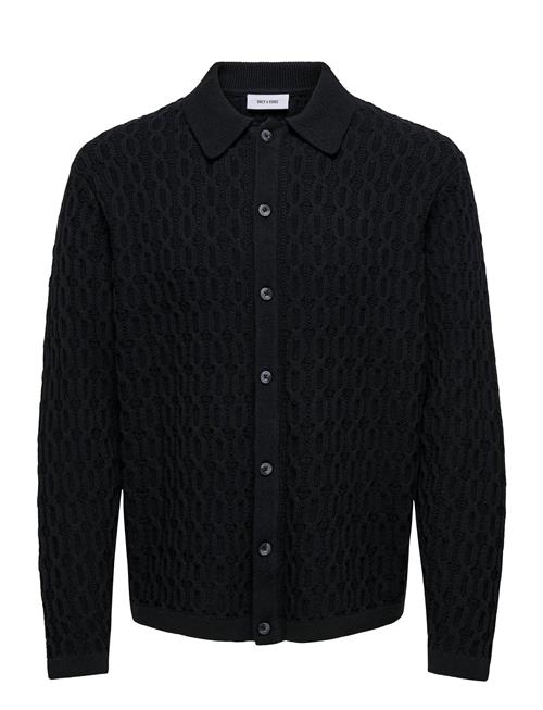 Onsleonard Life Reg 7 Cable Shirt Knit ONLY & SONS Black