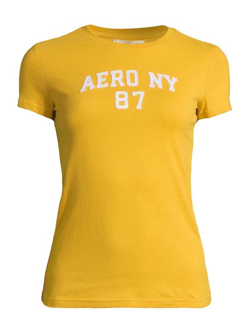 AÉROPOSTALE Shirts 'NY 87'  gylden gul / hvid