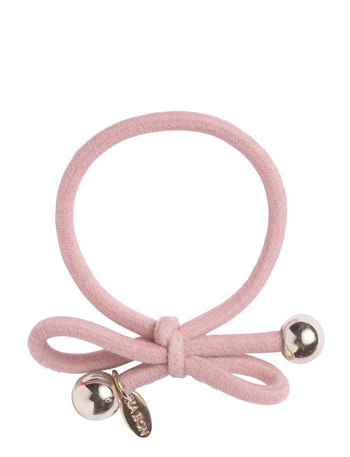 Hair Tie With Gold Bead - Powder Pink Ia Bon Pink