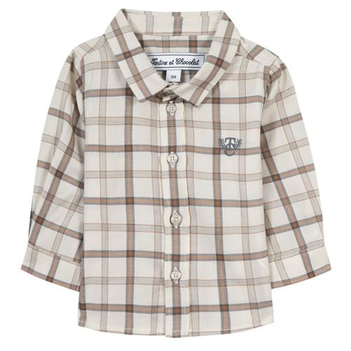 Se Tartine et Chocolat Ternet skjorte 1 Y  Creme  1 år  mand ved Babyshop