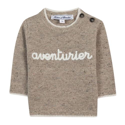 Tartine et Chocolat Uldstrikket sweater i meleret sand | Beige | 1 years