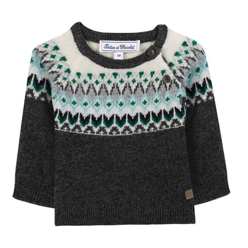 Tartine et Chocolat Uldstrikket sweater Heather antracitgrå | Grå | 3 years