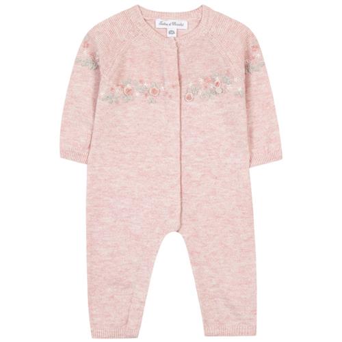 Tartine et Chocolat Onesie i uld Heather Pink | Lyserød | 6 months