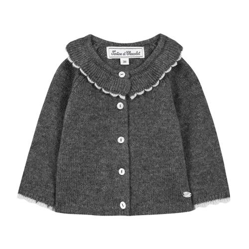 Tartine et Chocolat Strikket cardigan i uld og kashmir Heather Gray | Grå | 1 years