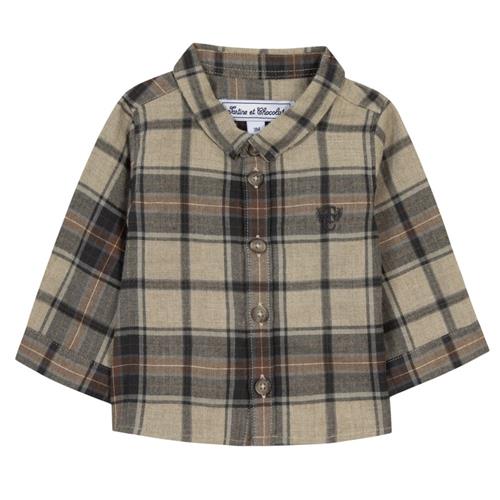 Se Tartine et Chocolat Tawny skjorter i bomulds- og uldblanding Brun | Brun | 4 years ved Babyshop